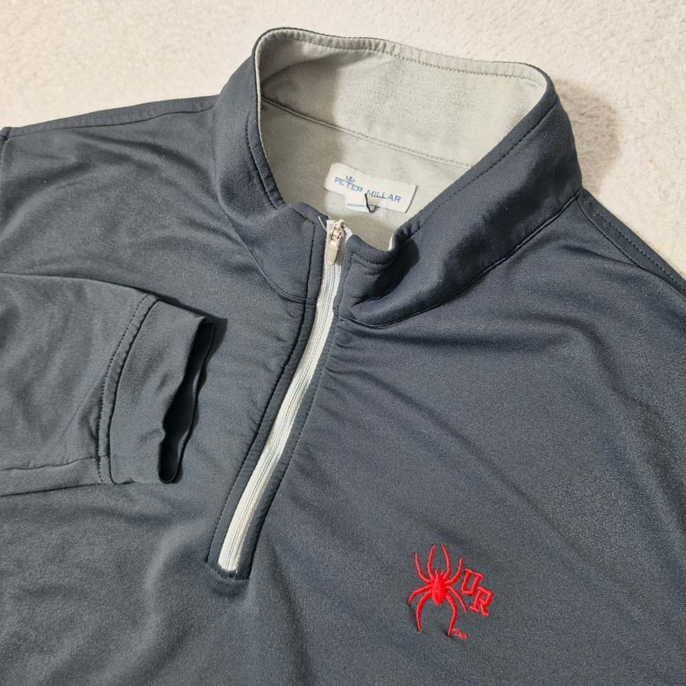 University of Richmond Peter Millar Crown 1/4 Zip Pullover Mens XL Black Stretch